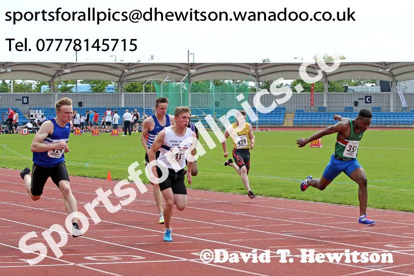 Mens  under-20s 100 metres, Northern Senior and Under-20s Track and Field Champs., Manchester. Photo: David T. Hewitson/Sports for All Pics